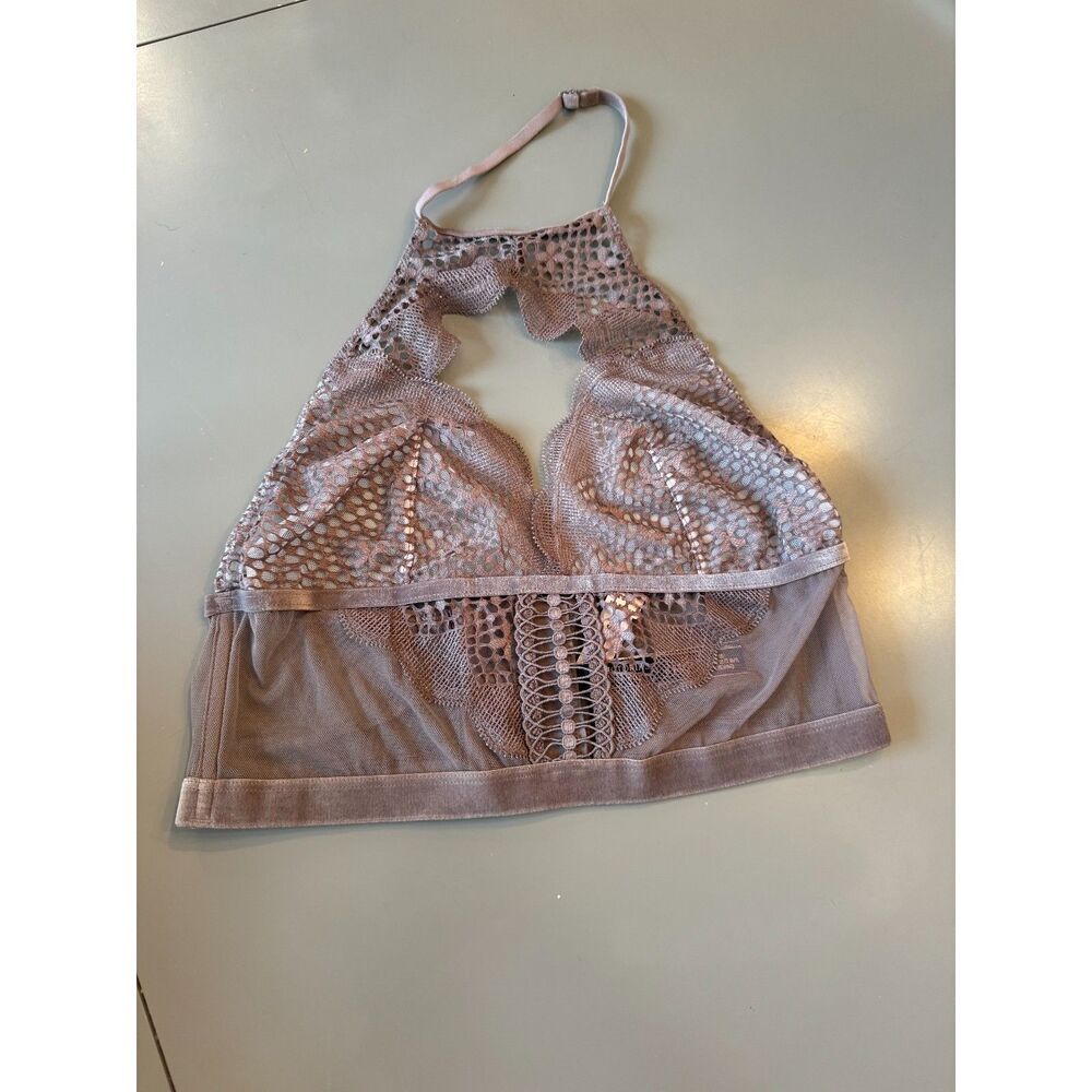 NWT Gorgeous Victoria's Secret bralette medium taupe color velvet trim